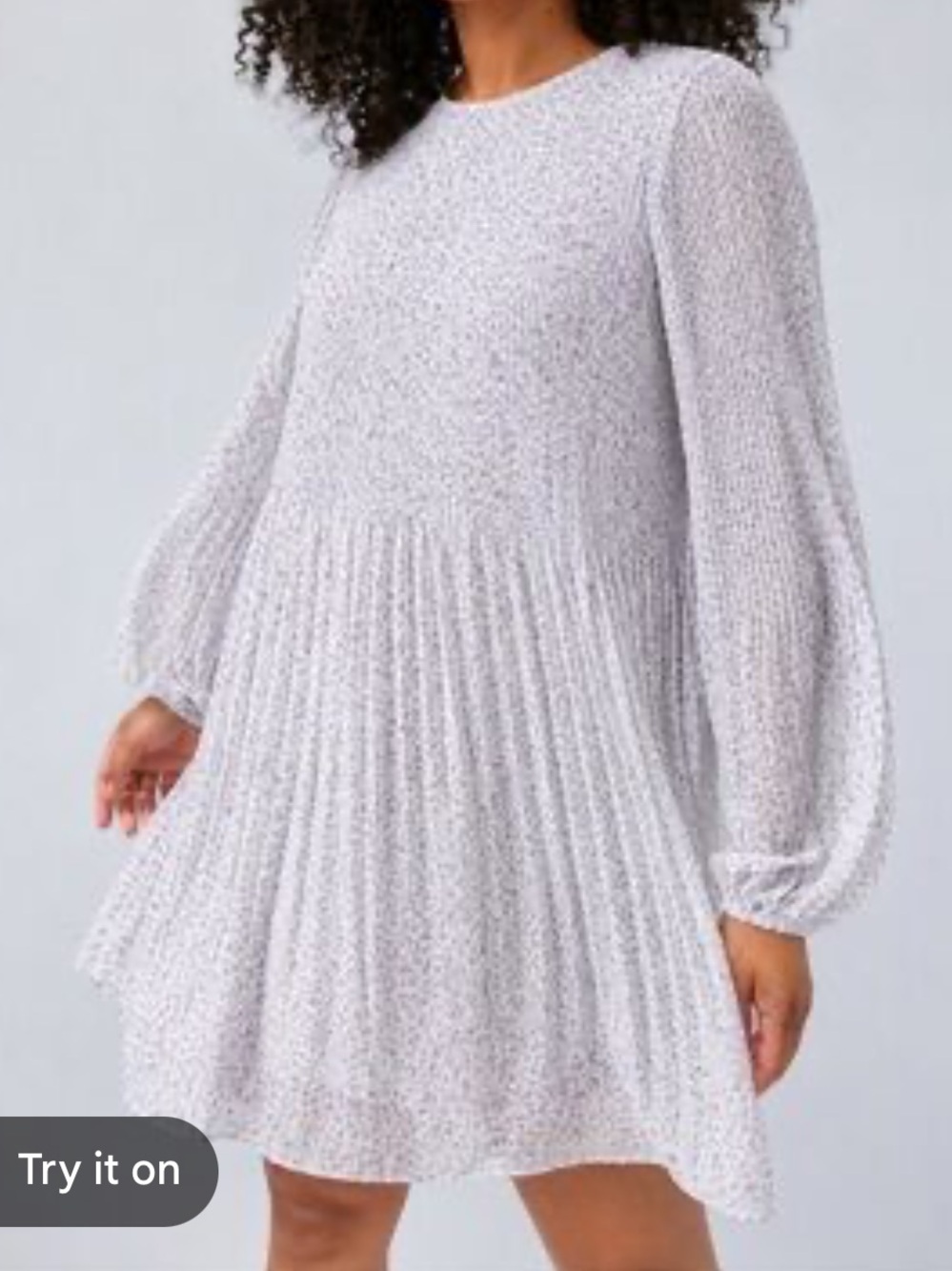 Wilfred Daydreamer Lavender Floral Pleated Long-Sleeve Dress Medium